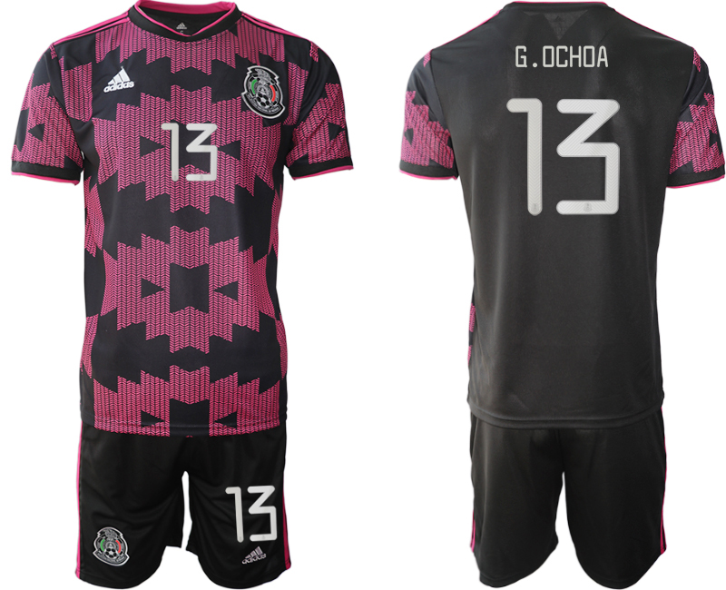 Men 2020-2021 Season National team Mexico home black #13 Soccer Jersey